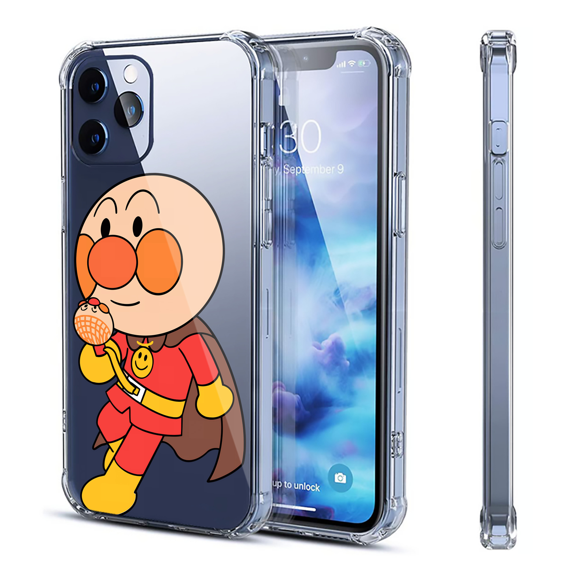 （画像用） アンパンマン Anpanman 【iPhone 12シリーズ対応】透明スマホケース（クリアソフトケース）